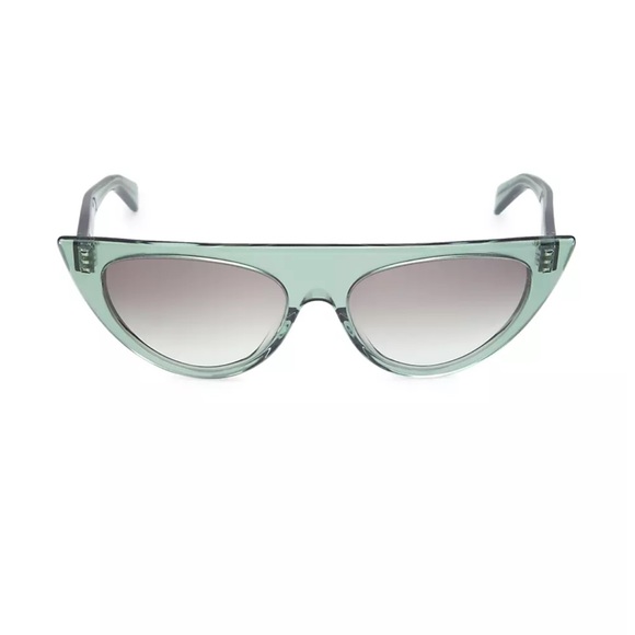 CELINE TRANSPARENT LIGHT GREEN/SMOKE GRADIENT CAT EYE SUNGLASSES CL40228I - Picture 6 of 6